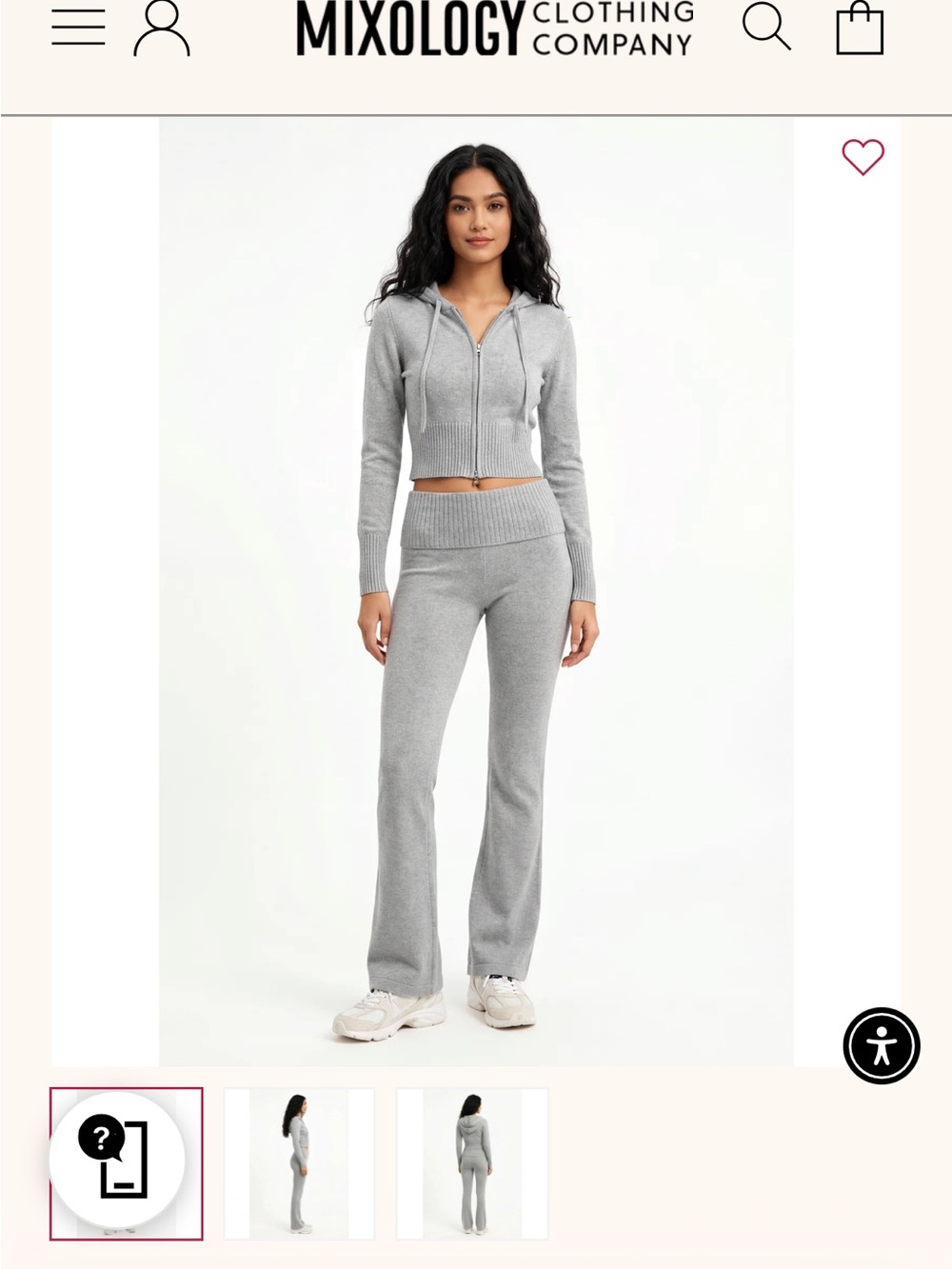 Mixology Gab & Kate Eugenia knit set in grey new with tags size medium